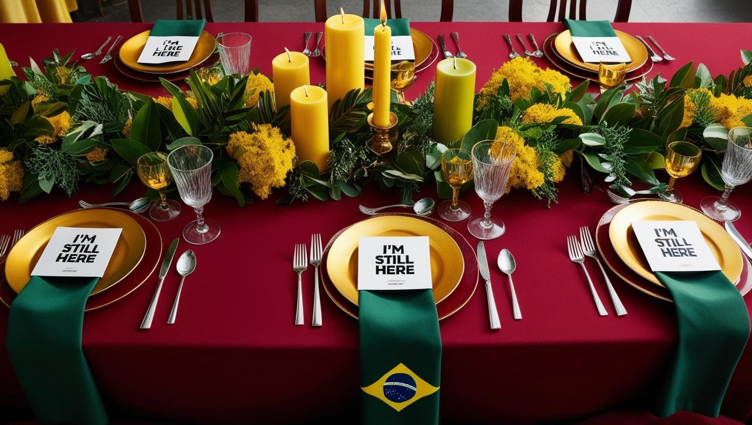 Mesa posta inspirada na noite do Oscar