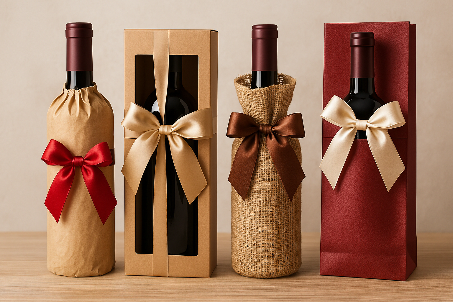 Seleção de garrafas prontas para presentear